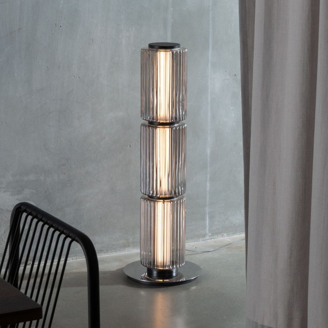 Glodva Smoke Glass Floor Lamp | 3 Sizes