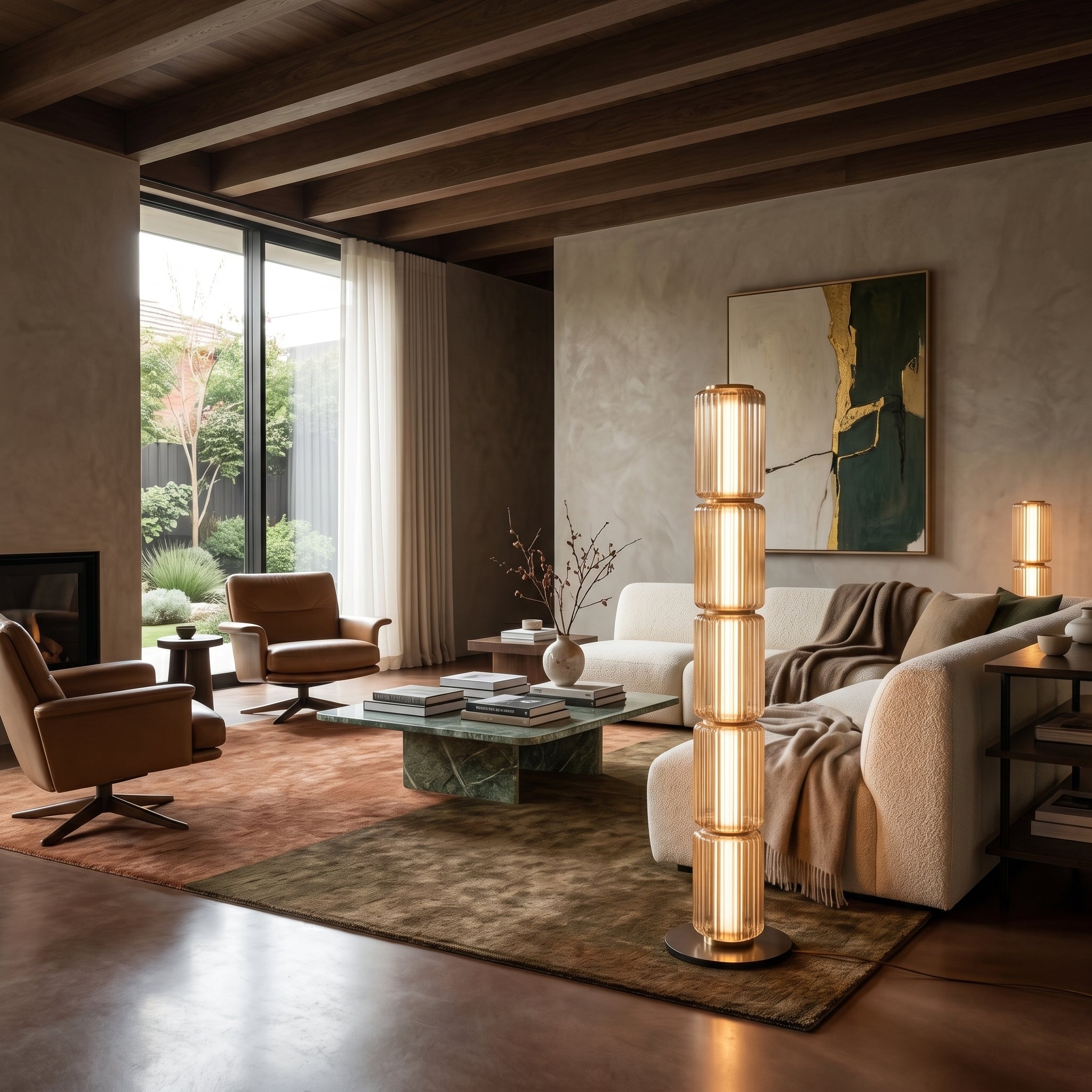 Glodva Smoke Glass Floor Lamp | 3 Sizes