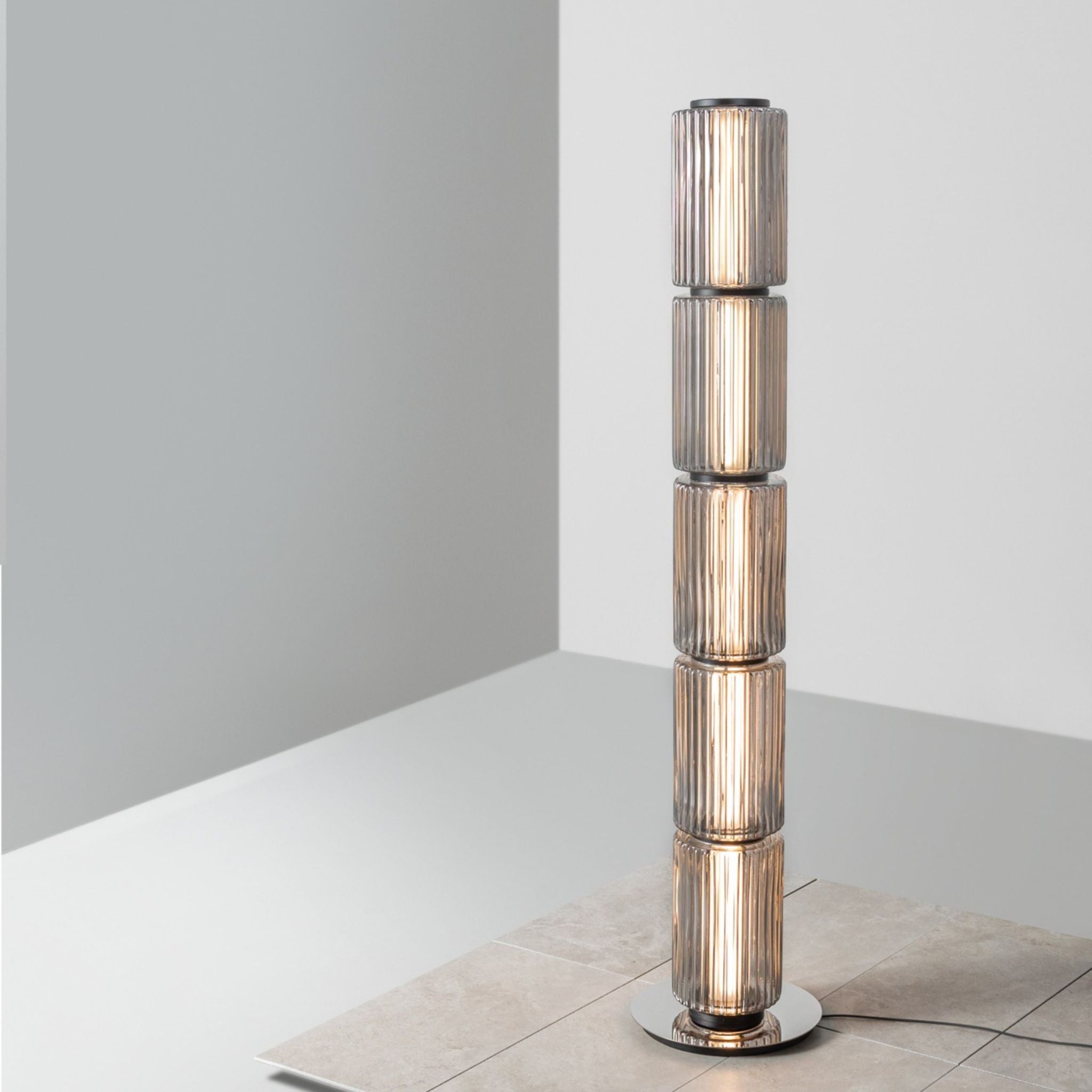 Glodva Smoke Glass Floor Lamp | 3 Sizes