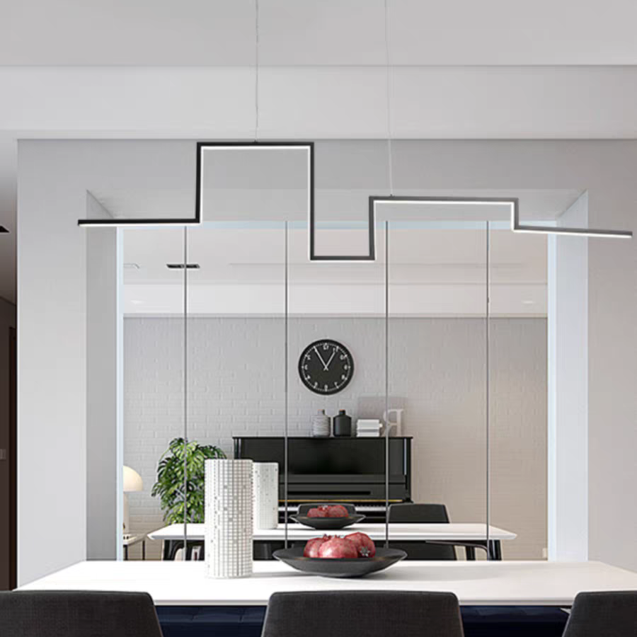 Elegant Acrylic Linear Pendant Light | Black/Gold | Style A/B/C