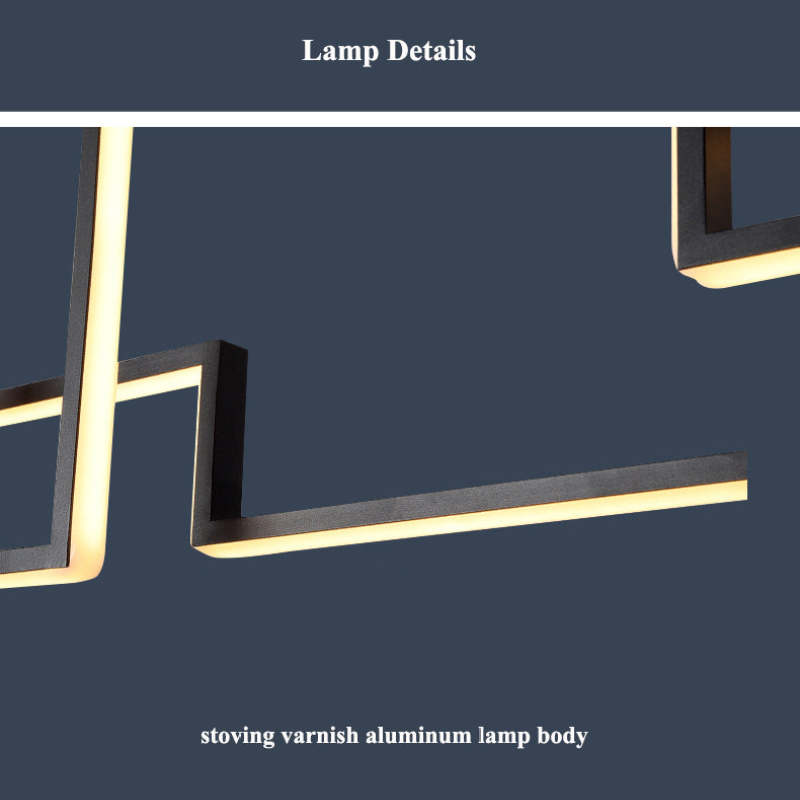 Elegant Acrylic Linear Pendant Light | Black/Gold | Style A/B/C
