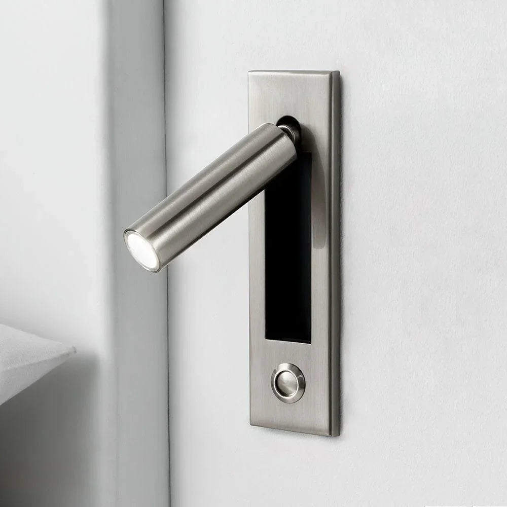 Arisha Modern Rotatable Embedded Bedside Sconce, Cylindrical/Square