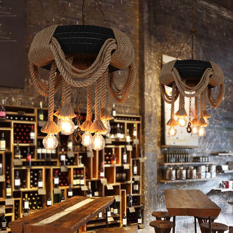 Epoch Collection | Vintage Industrial Chandelier Light with Adjustable Chain | Unique Home Decor for Dining Room Ambiance