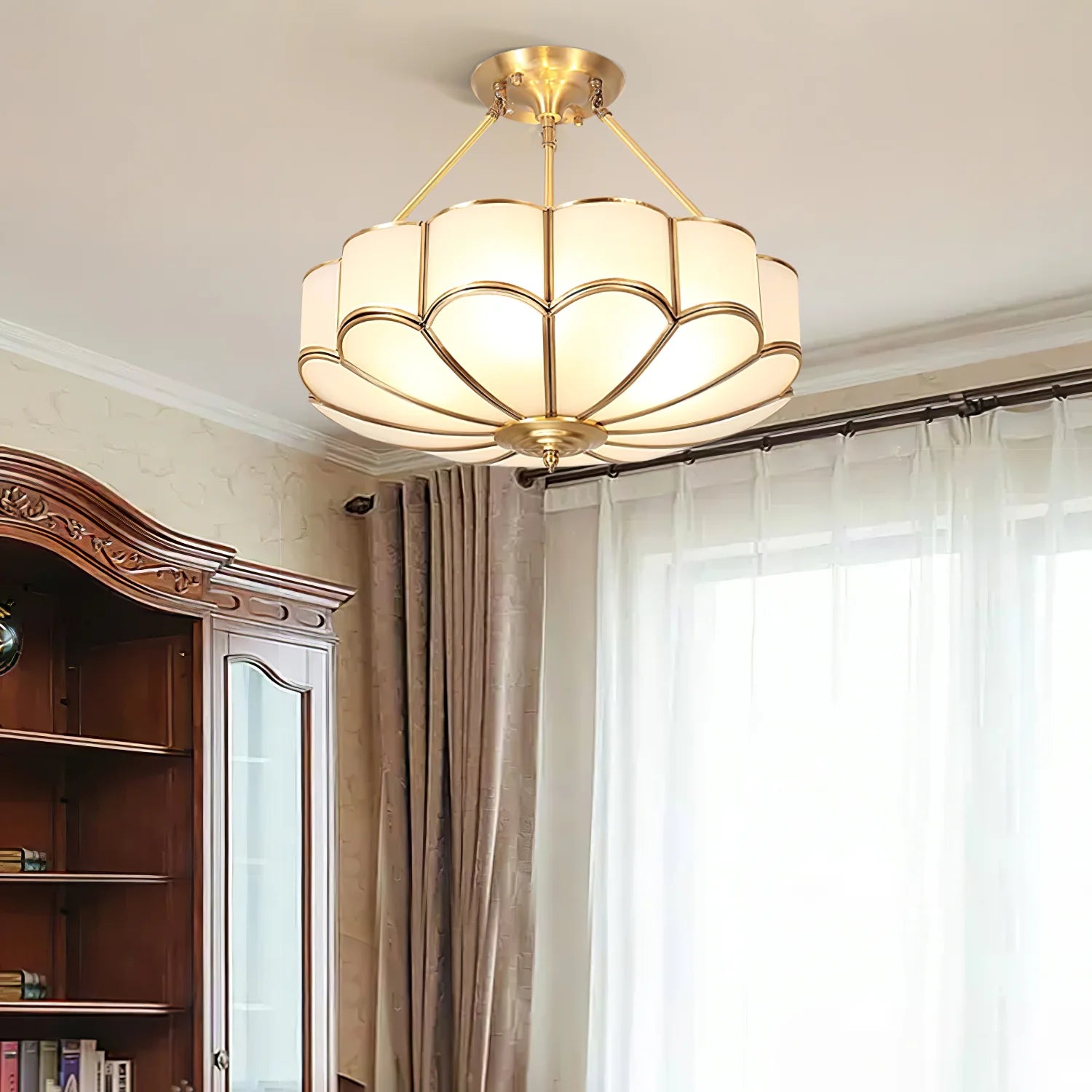 Alessio Flower Shape Glass Ceiling Light