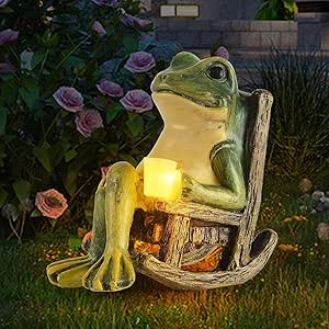 Glowing Frog Statue | Garden Decor with Soft Light | Whimsical Outdoor Accent for Cozy Atmosphere 6