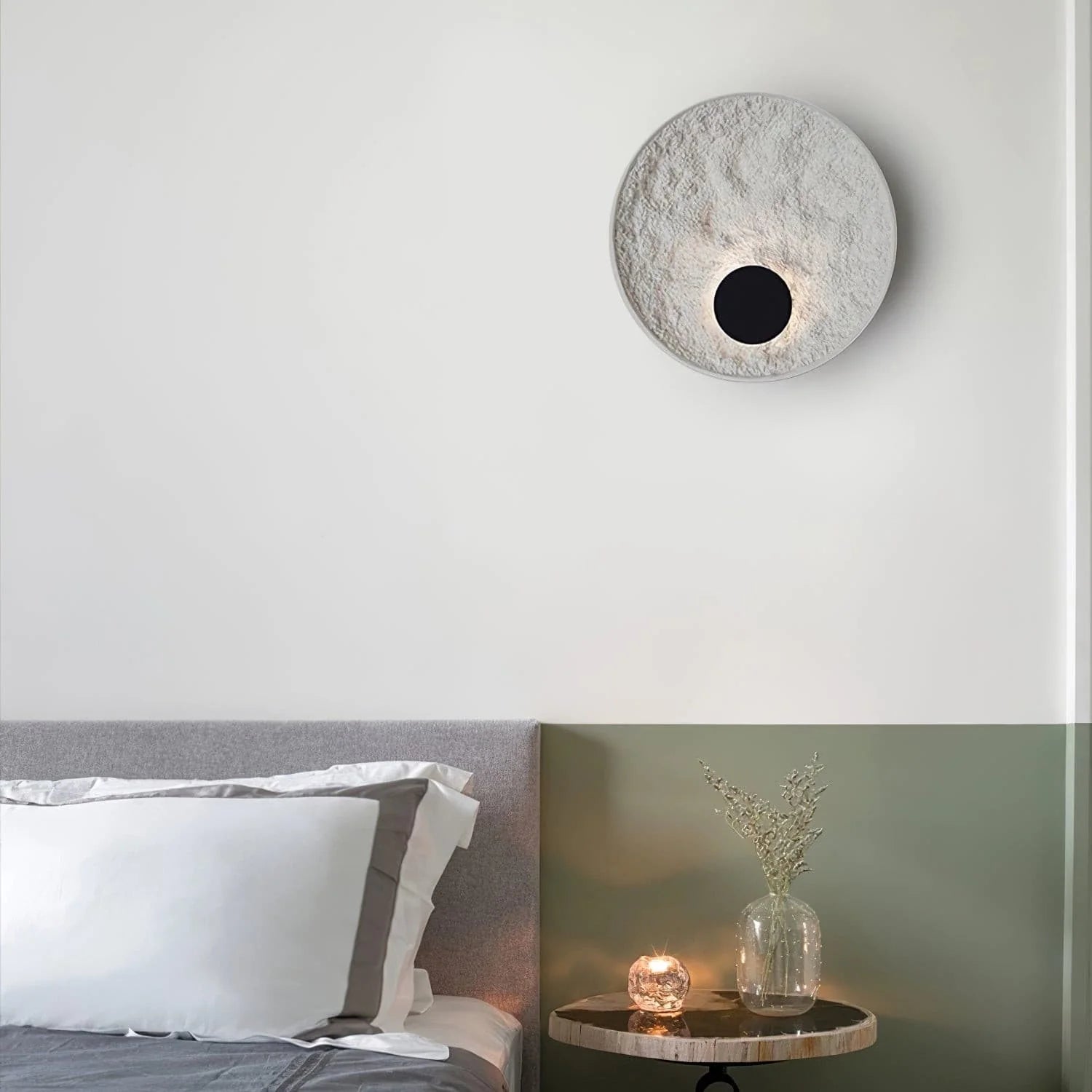 Byers Modern LED Round Resin Wall Lamp Bedroom Dining Room