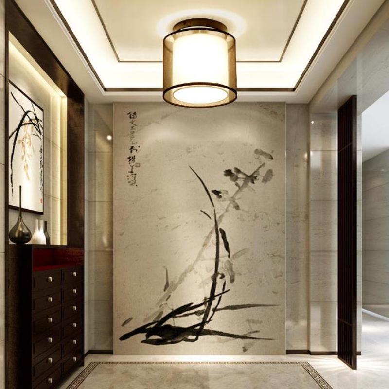 Herbert Flush Mount Ceiling Light, Metal & Fabric, Square or Circular | Black, E27 Base | Fits 15-20m² Rooms