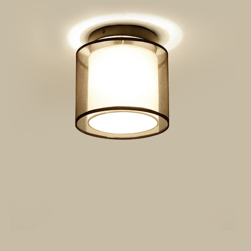 Herbert Flush Mount Ceiling Light, Metal & Fabric, Square or Circular | Black, E27 Base | Fits 15-20m² Rooms