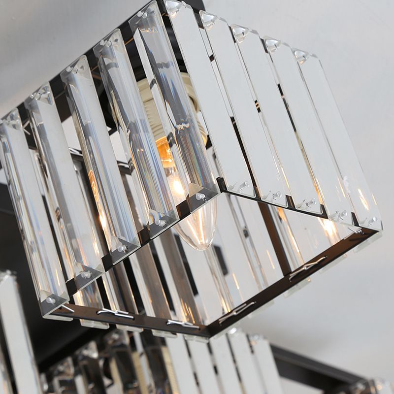 Kristy Flush Mount Ceiling Light, Metal & Acrylic, 4/6/8-Light | Black or Gold | E27, IP20, Hardwired