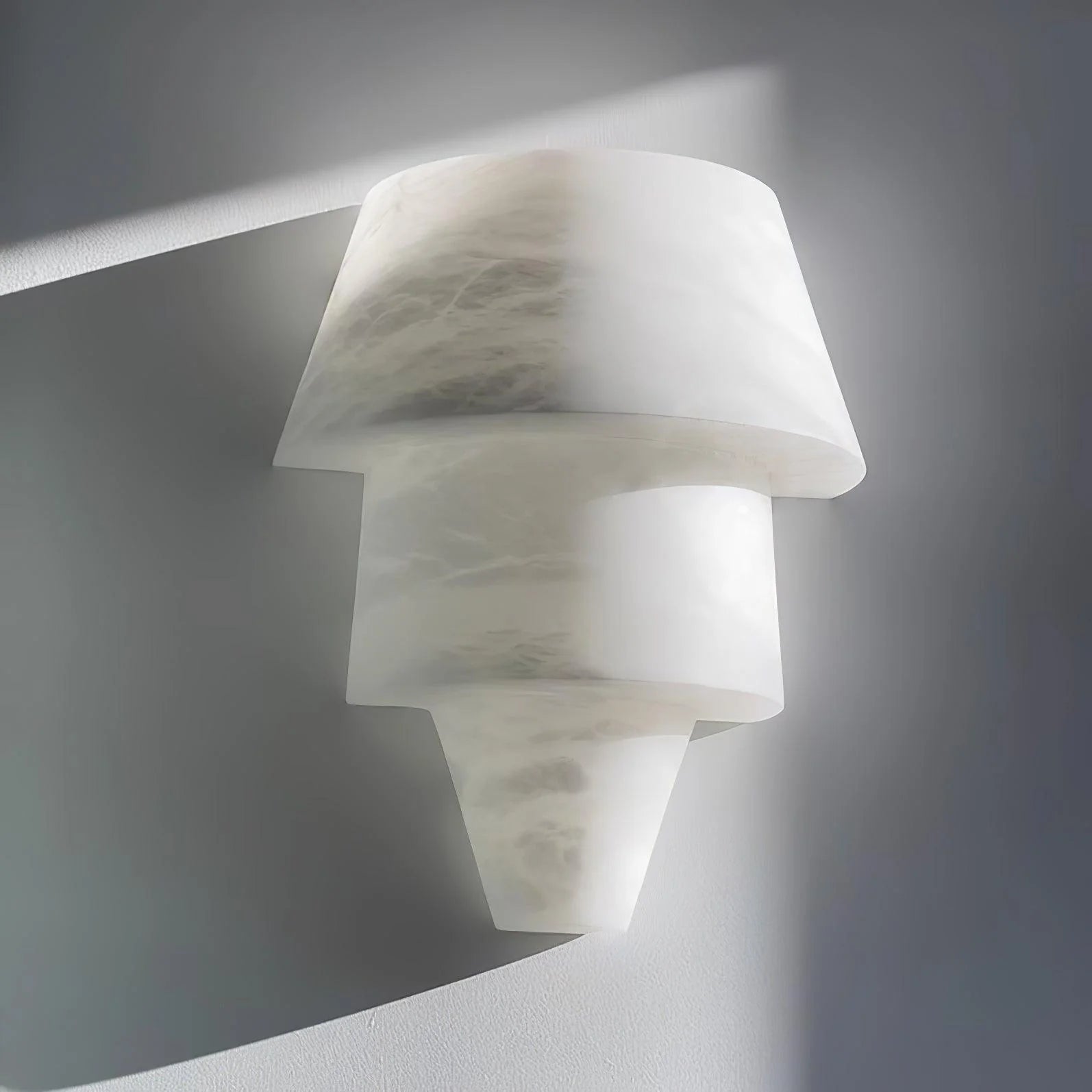 Jade Nordic White Alabaster Metal Wall Light
