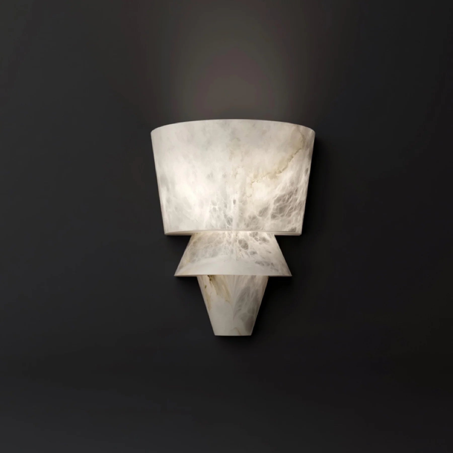 Jade Nordic White Alabaster Metal Wall Light