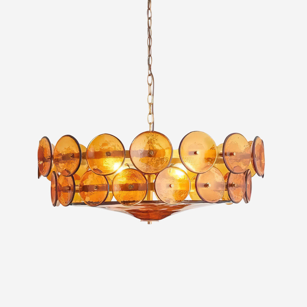 Ventilo Amber Murano-Style Glass Chandelier