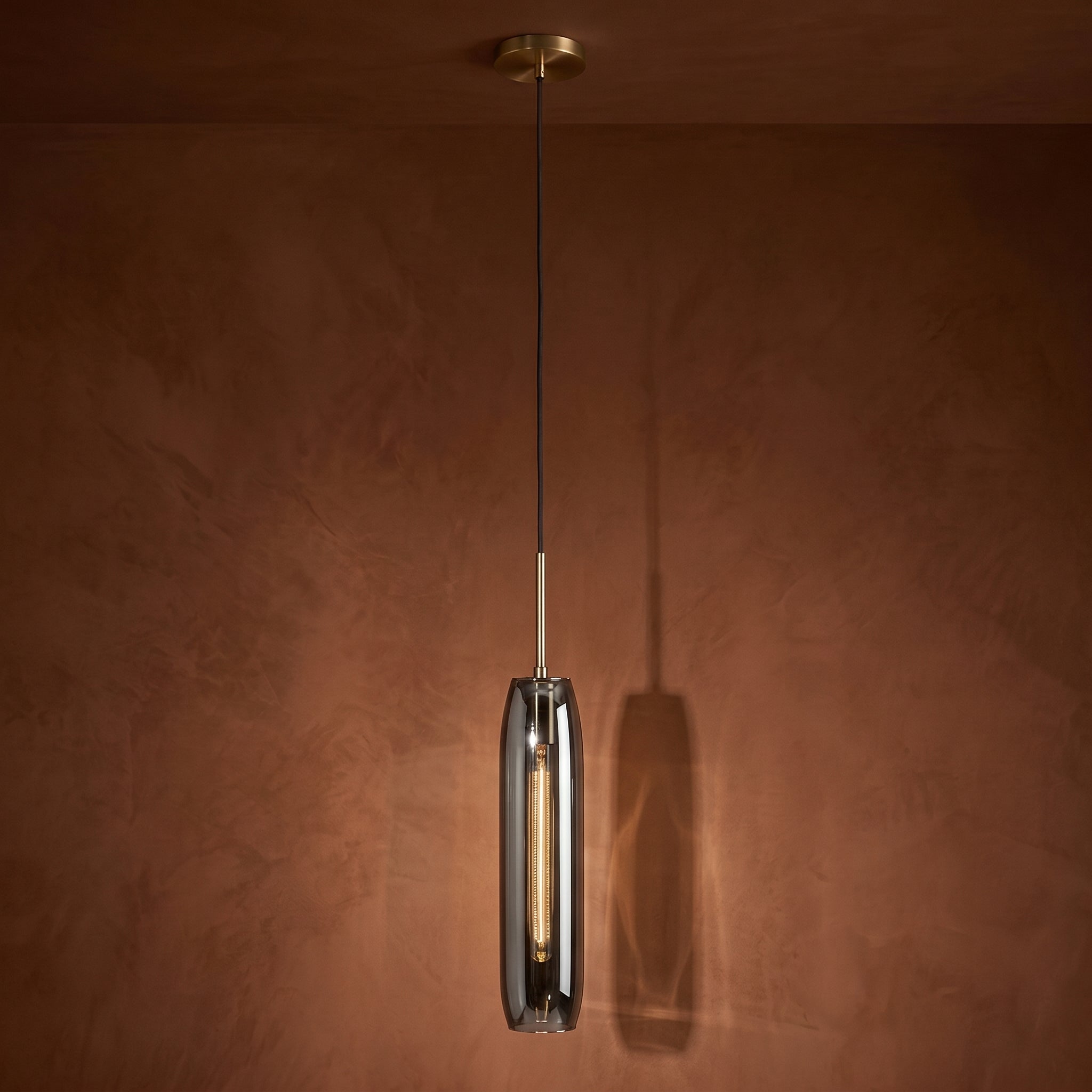 Lumen Audrey Glass & Brass Pendant Light | Clear or Gray
