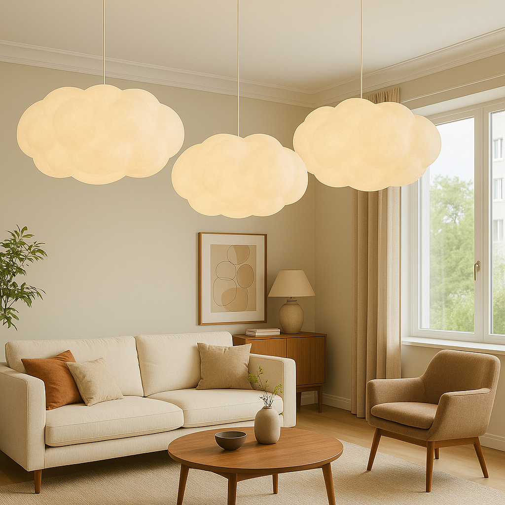 Lumen Collection | Kitchen Pendant Lighting with Adjustable Height | Modern Cloud Design for Cozy Atmosphere 10