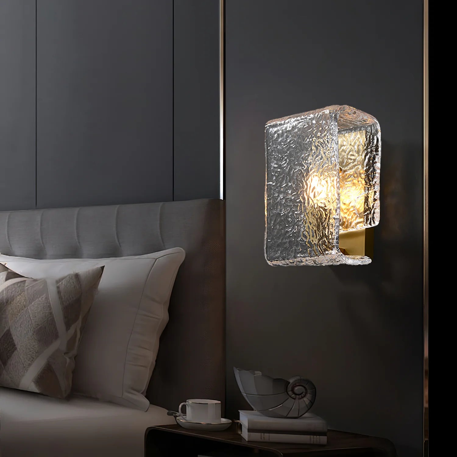 Kristy Modern Glass Brass Wall Lamp Bedroom Dining Room