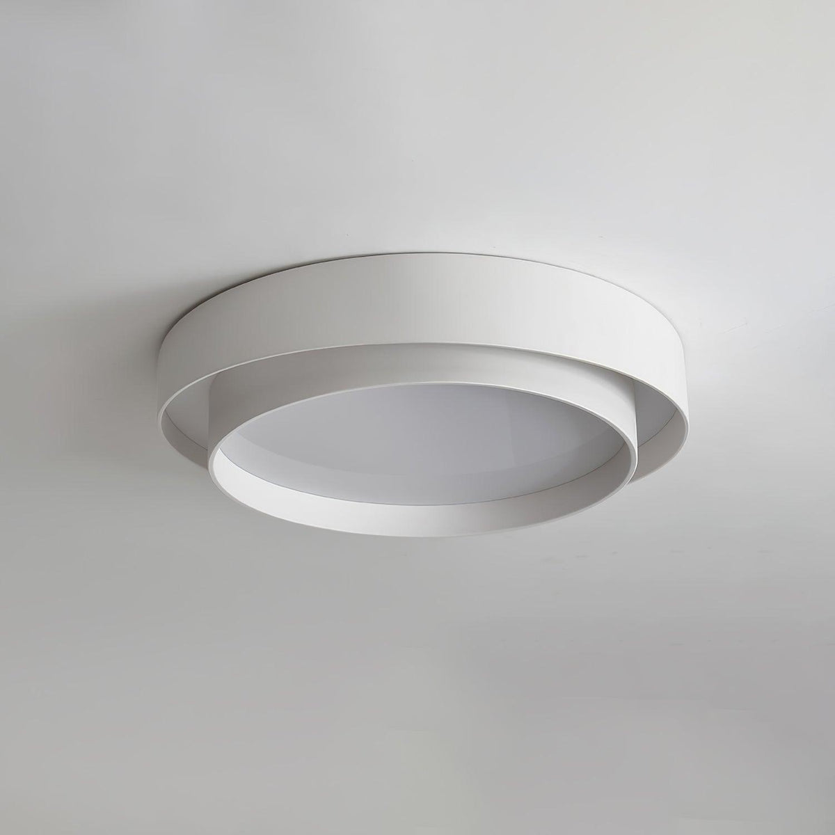 Arisha Ceiling Lamp Double Ring Gray & Black & White Cylinder Shape