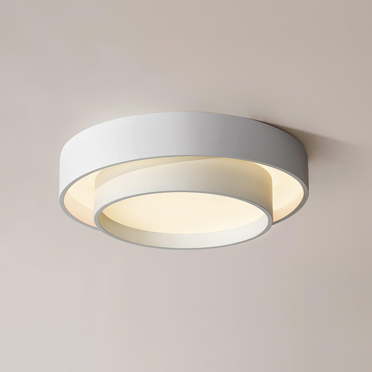 Arisha Ceiling Lamp Double Ring Gray & Black & White Cylinder Shape