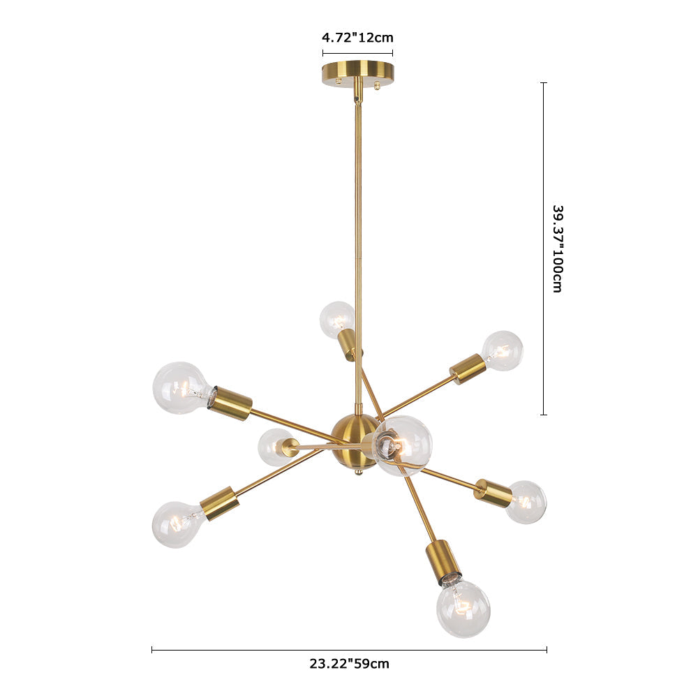 6-Light Metal Sputnik Chandelier | 3 Colours