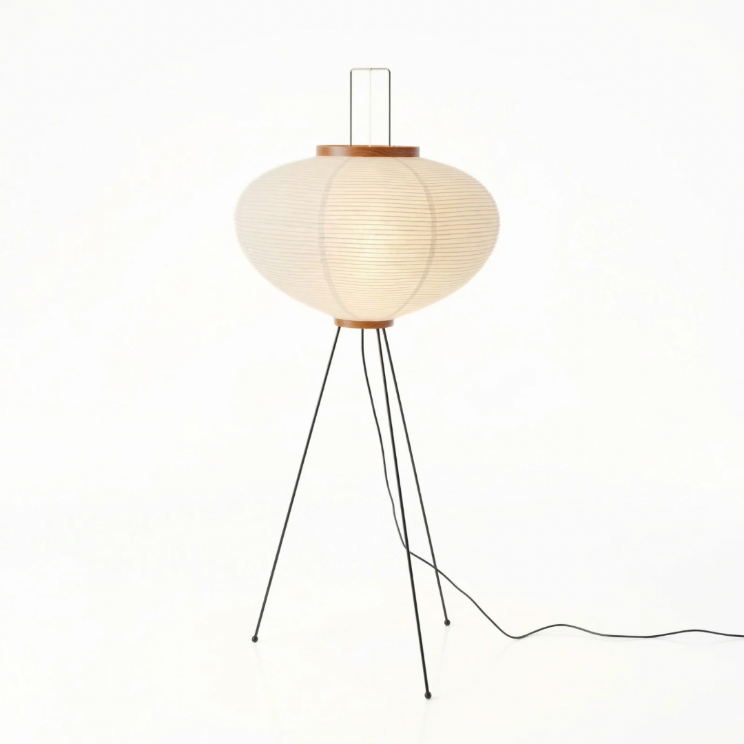 Minimalist Paper Floor Lamp with Soft Diffused Glow | Modern Design for Cozy Living Room Ambiance 5