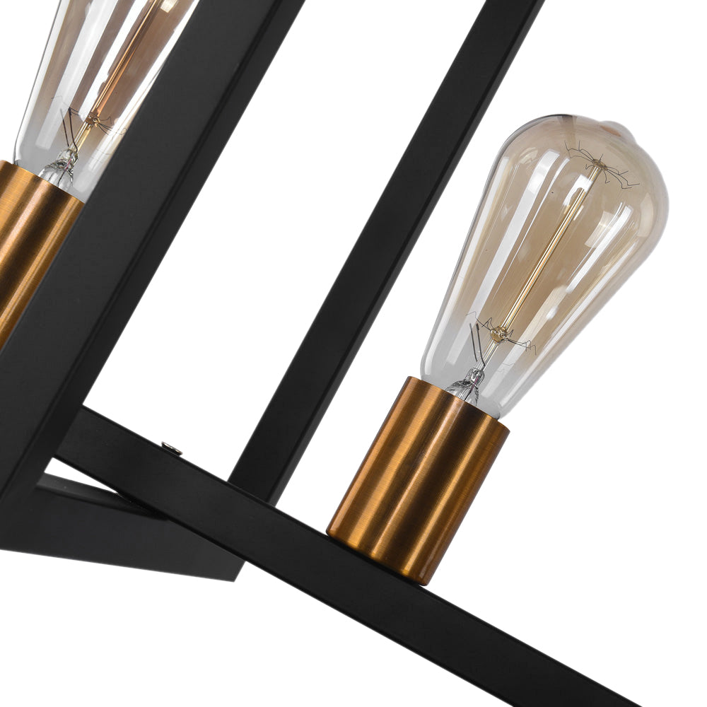 6-Light Black Rectangular Chandelier