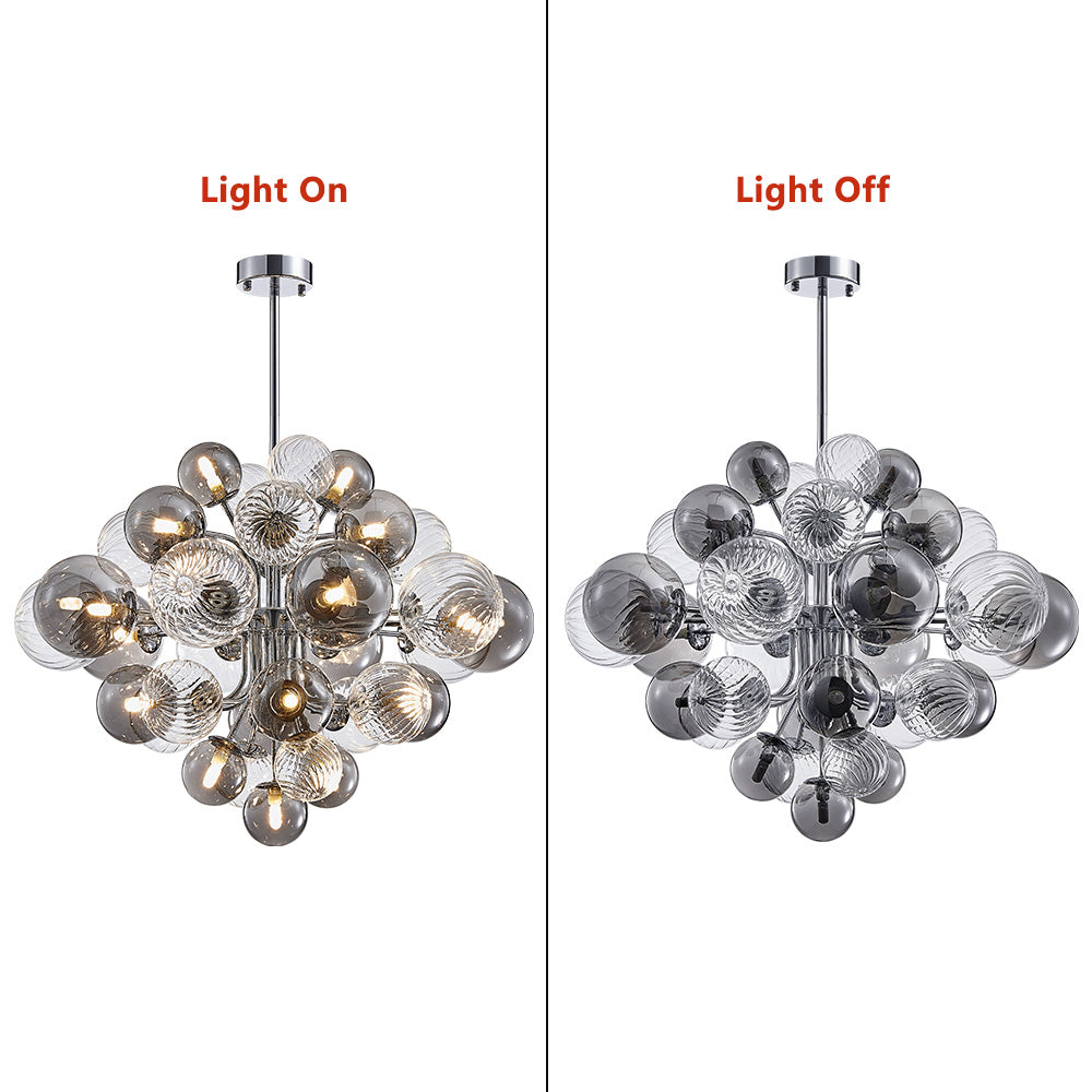 Tiered Smoky Glass Bubble Chandelier | 2 Sizes