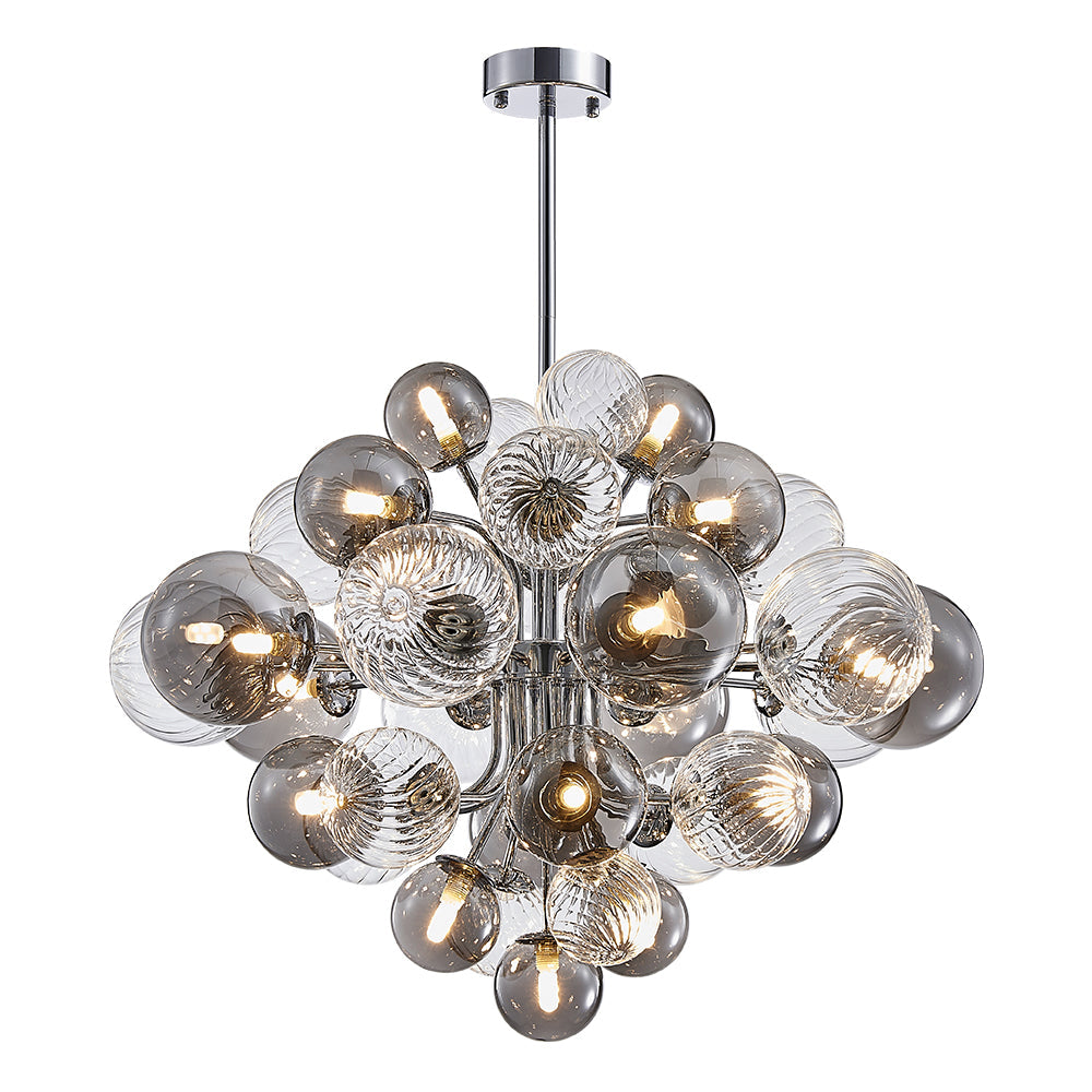 Tiered Smoky Glass Bubble Chandelier | 2 Sizes
