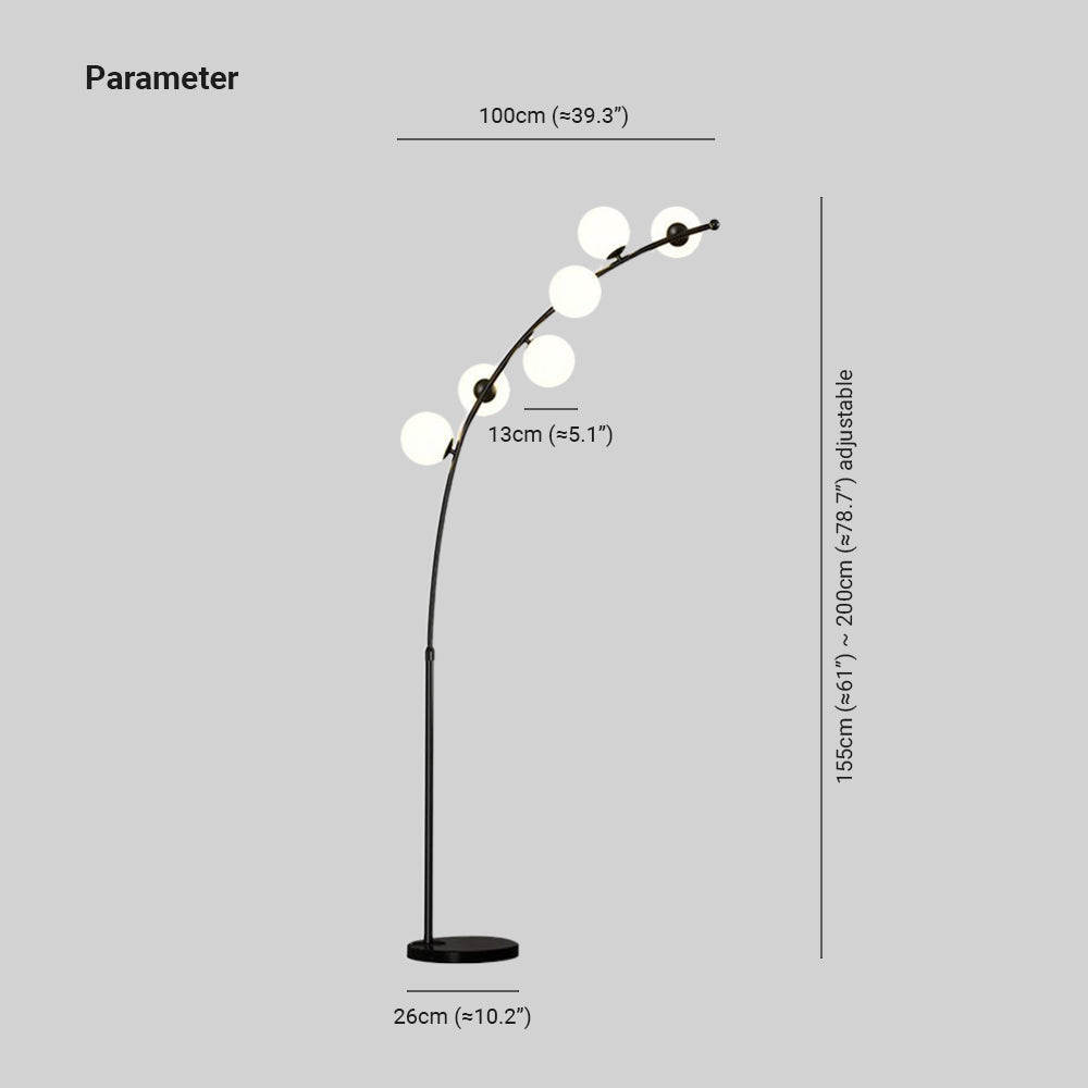 Valentina Multi-Head Arc Lamp | 2 Colours