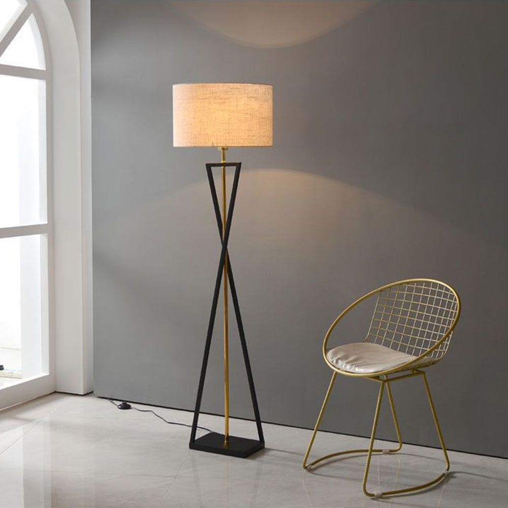 Modern Black Floor Lamp with Warm Light & Fabric Shade for Cozy Living Spaces 3