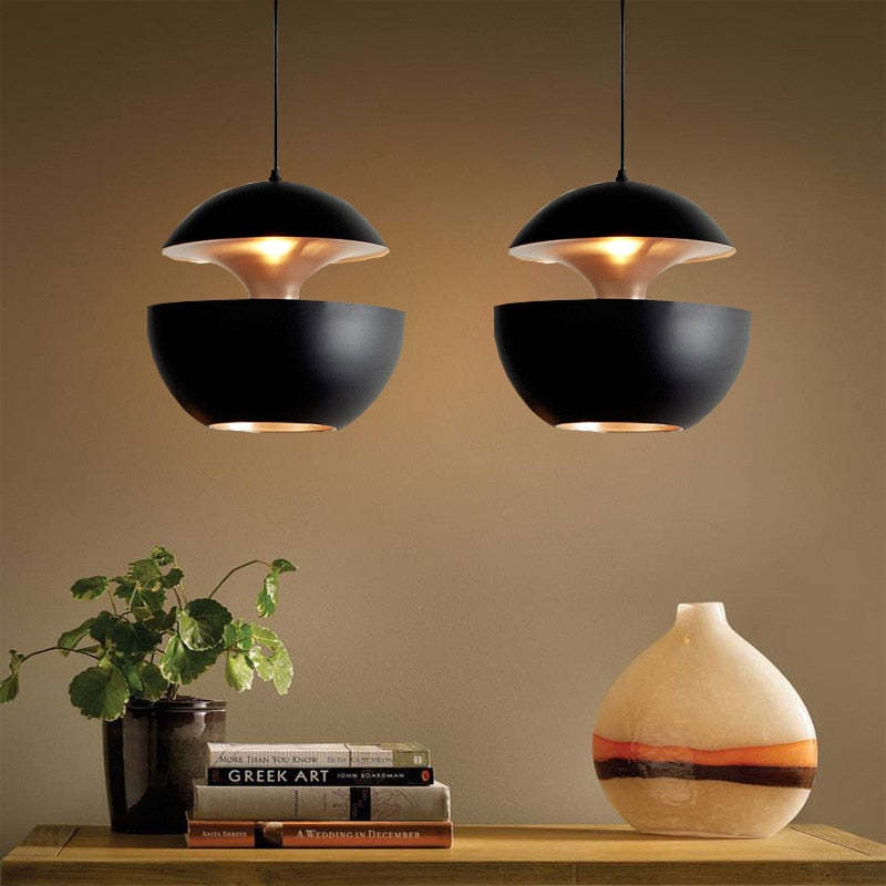 Arisha Pendant Light | Black/White | 25/35cm | Adjustable Chain LED