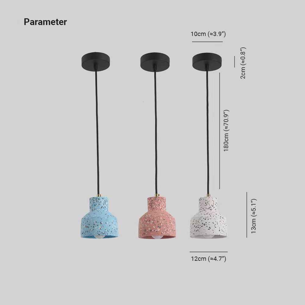 Aira Cement Dome Pendant Light | White, Blue, Red or Black