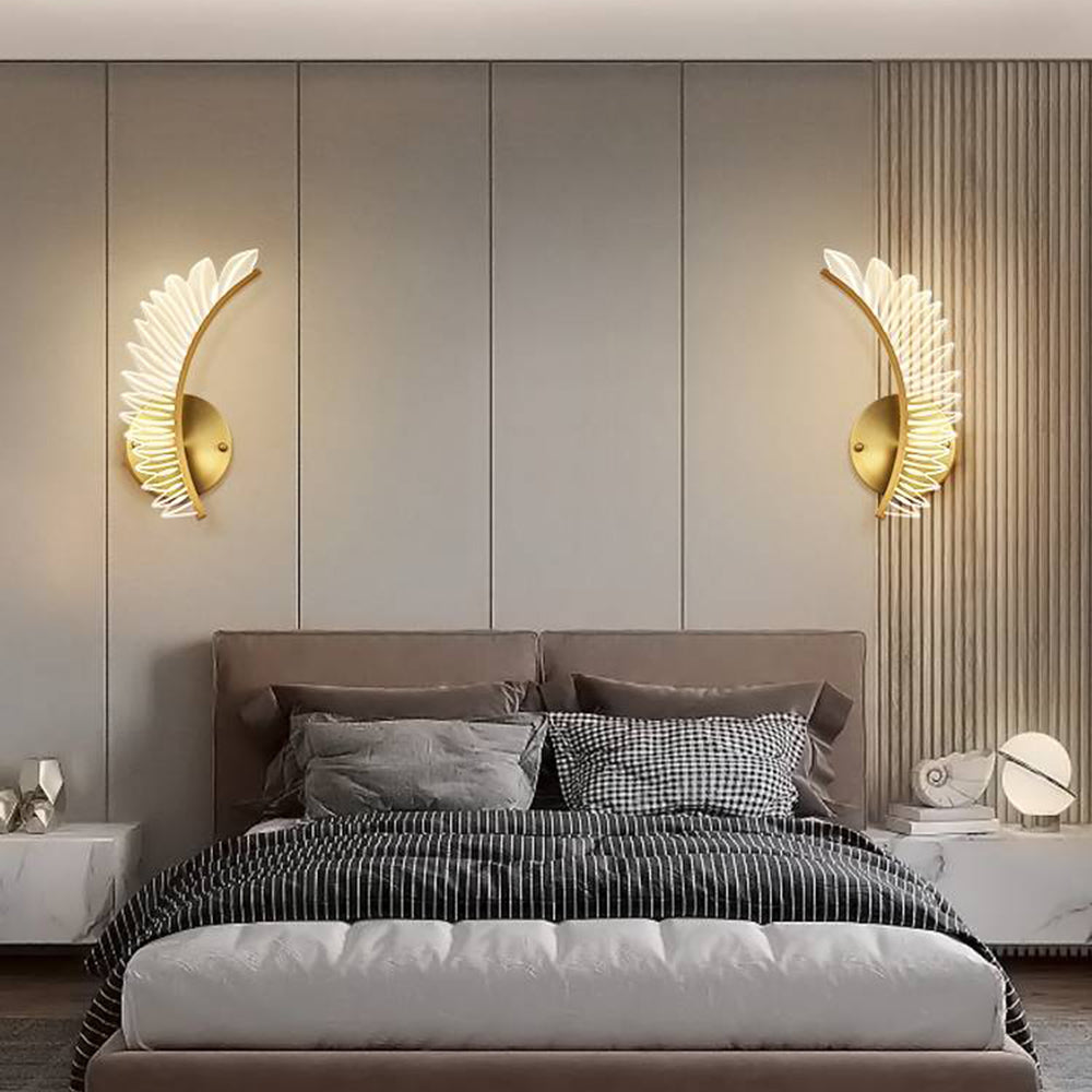 Kristy Gold Feather Wall Lamp | 3 Models