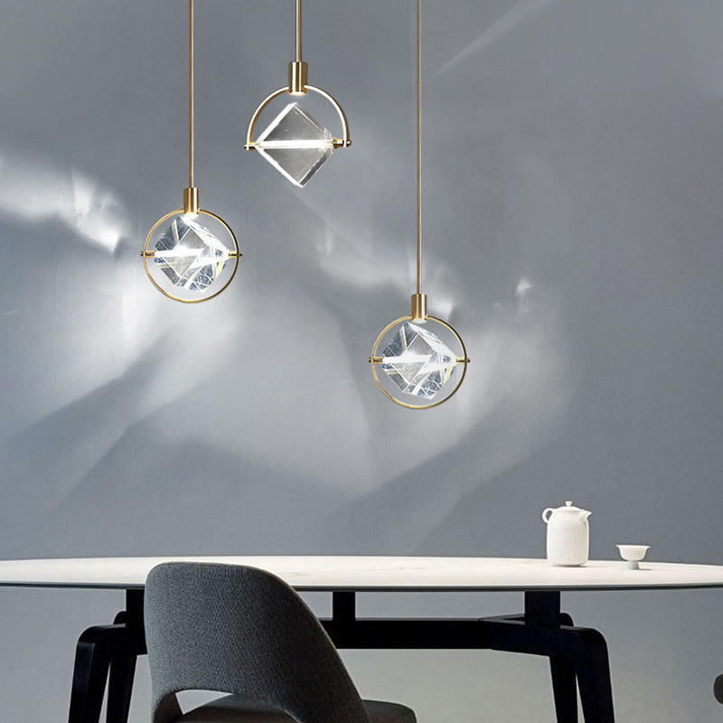 Kristy Geometric Crystal Pendant Light | Model A/B | Gold
