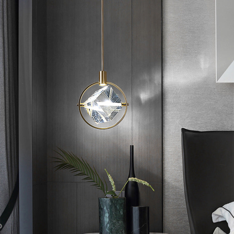 Kristy Geometric Crystal Pendant Light | Model A/B | Gold