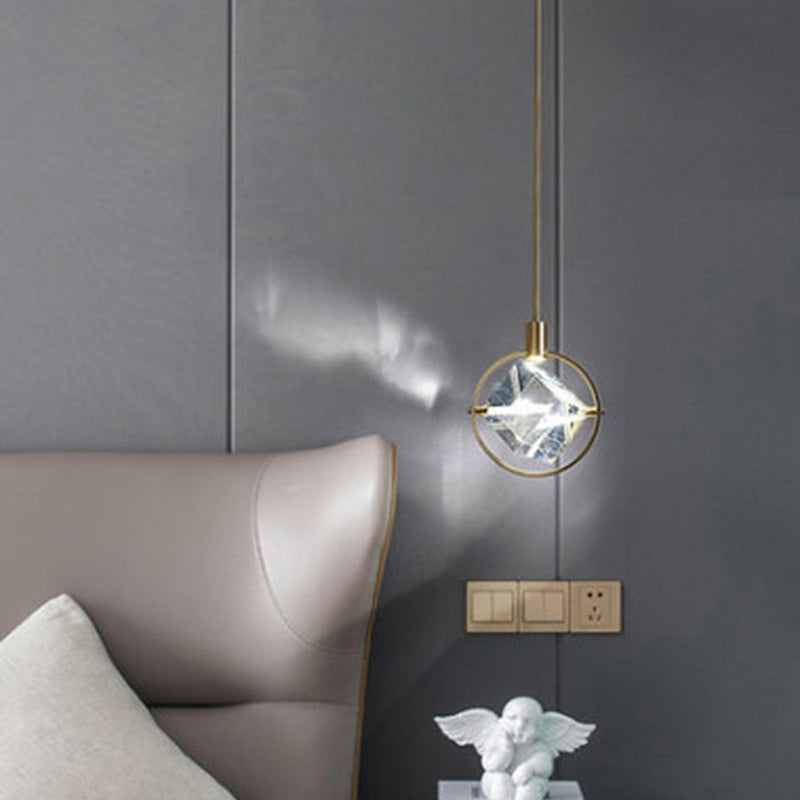 Kristy Geometric Crystal Pendant Light | Model A/B | Gold