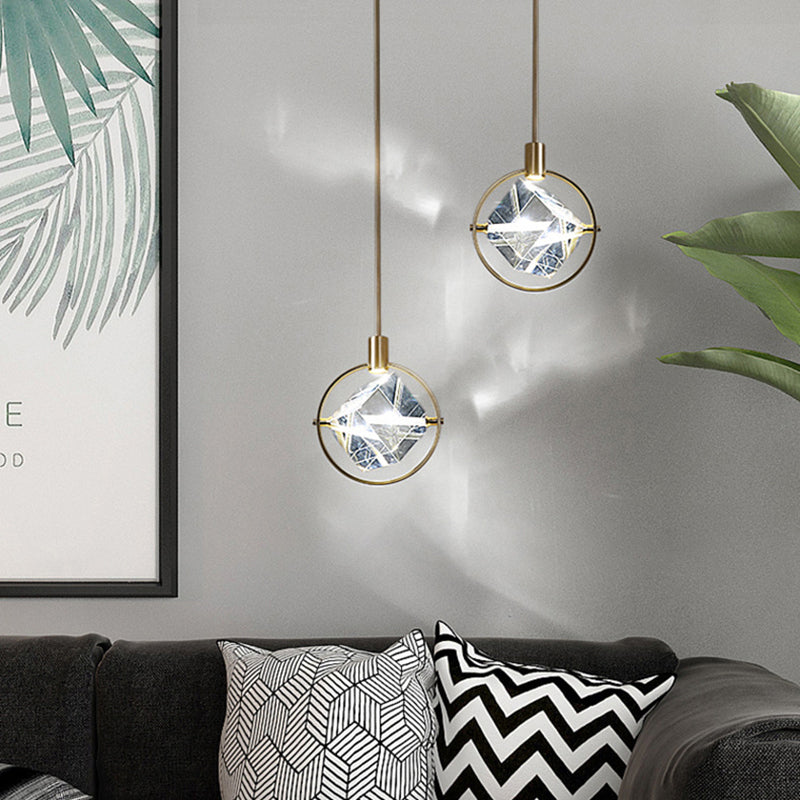 Kristy Geometric Crystal Pendant Light | Model A/B | Gold