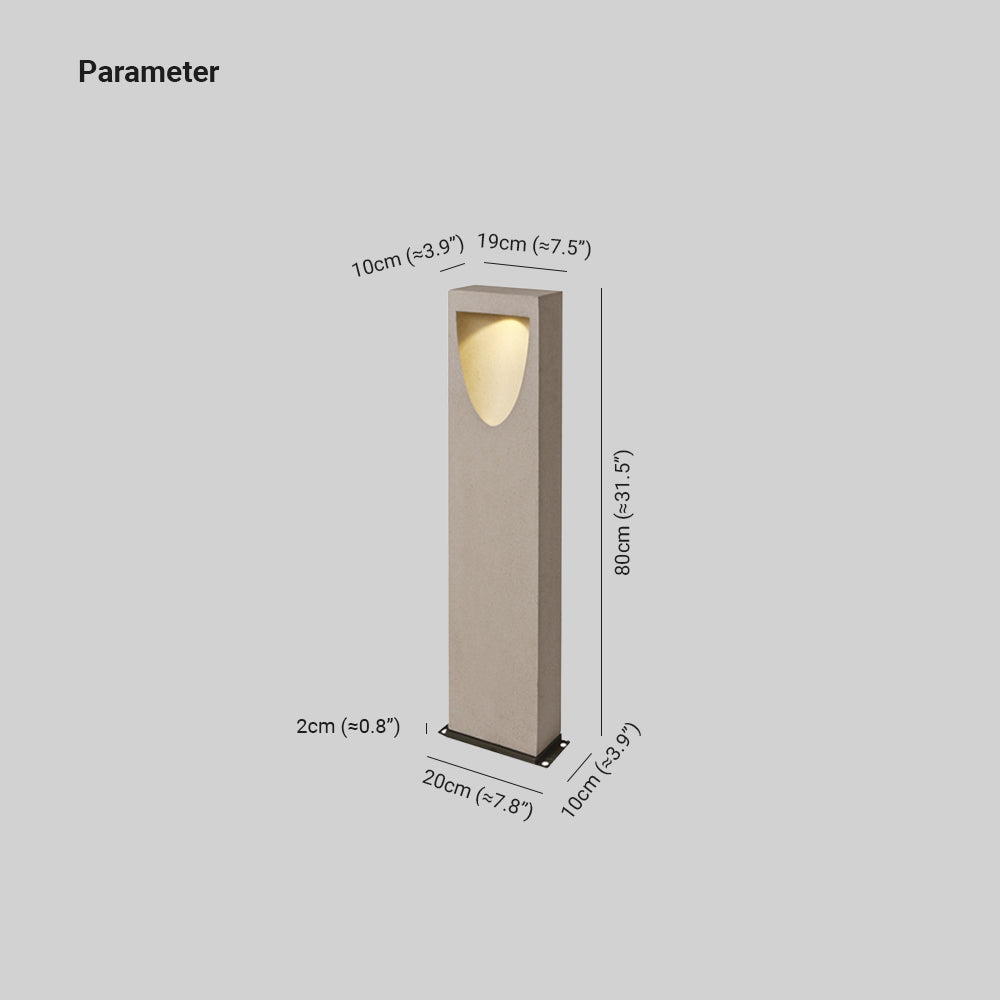 Stone Metal Outdoor Path Light | Grey