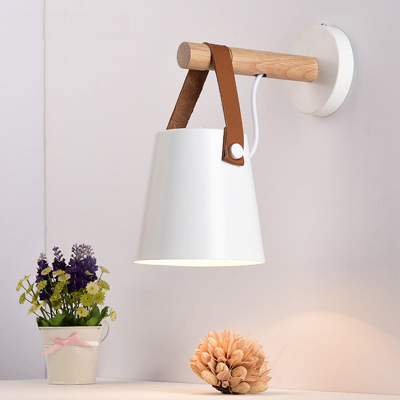 Alessio Conical Wood Wall Lamp | 2 Colours