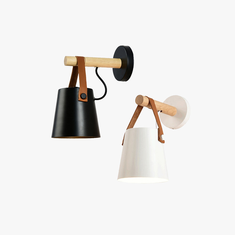 Alessio Conical Wood Wall Lamp | 2 Colours