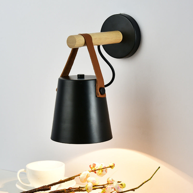 Alessio Conical Wood Wall Lamp | 2 Colours