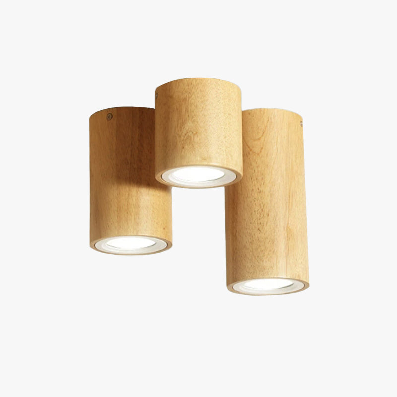 Muto Cylindrical Wood Downlight, Hardwood & Acrylic, H10/H15/H20 | White or Warm White LED | Moisture-Resistant