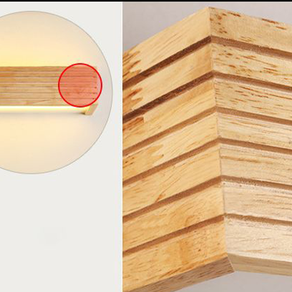 Modern Wooden Wall Light | Dimmable LED Sconce for Stylish Bathroom and Bedroom Ambiance 6