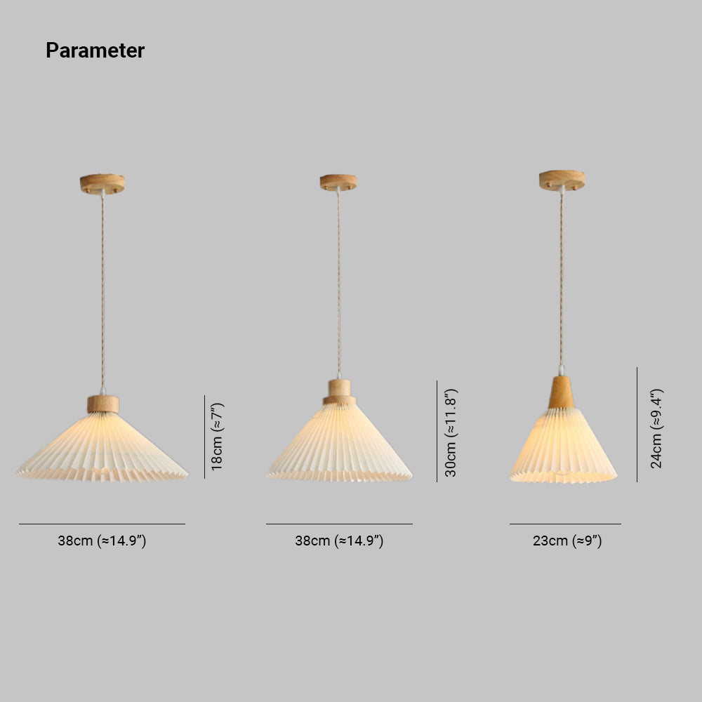 Muto Umbrella Wood & PVC Pendant Light | A, B, C or Set