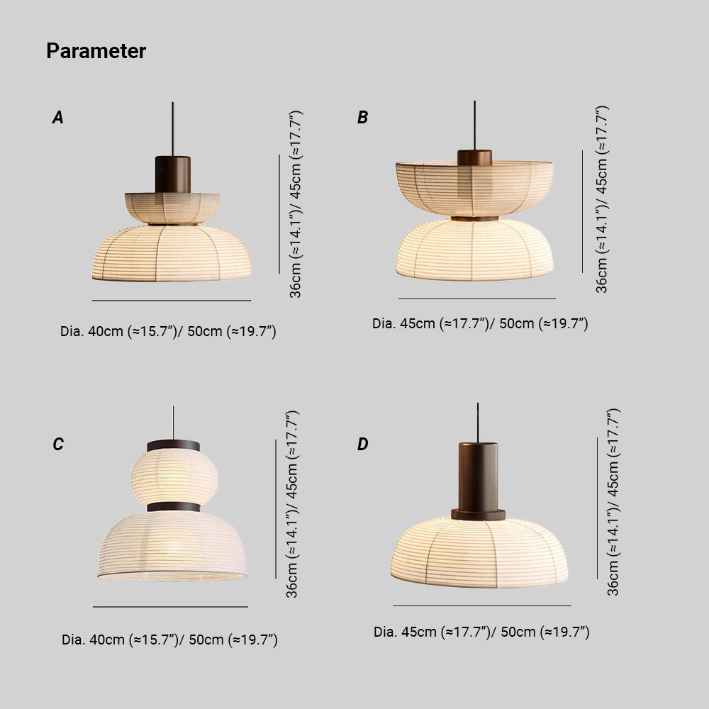 Muto Retro Pendant Light | Model A-D | 40/45/50cm
