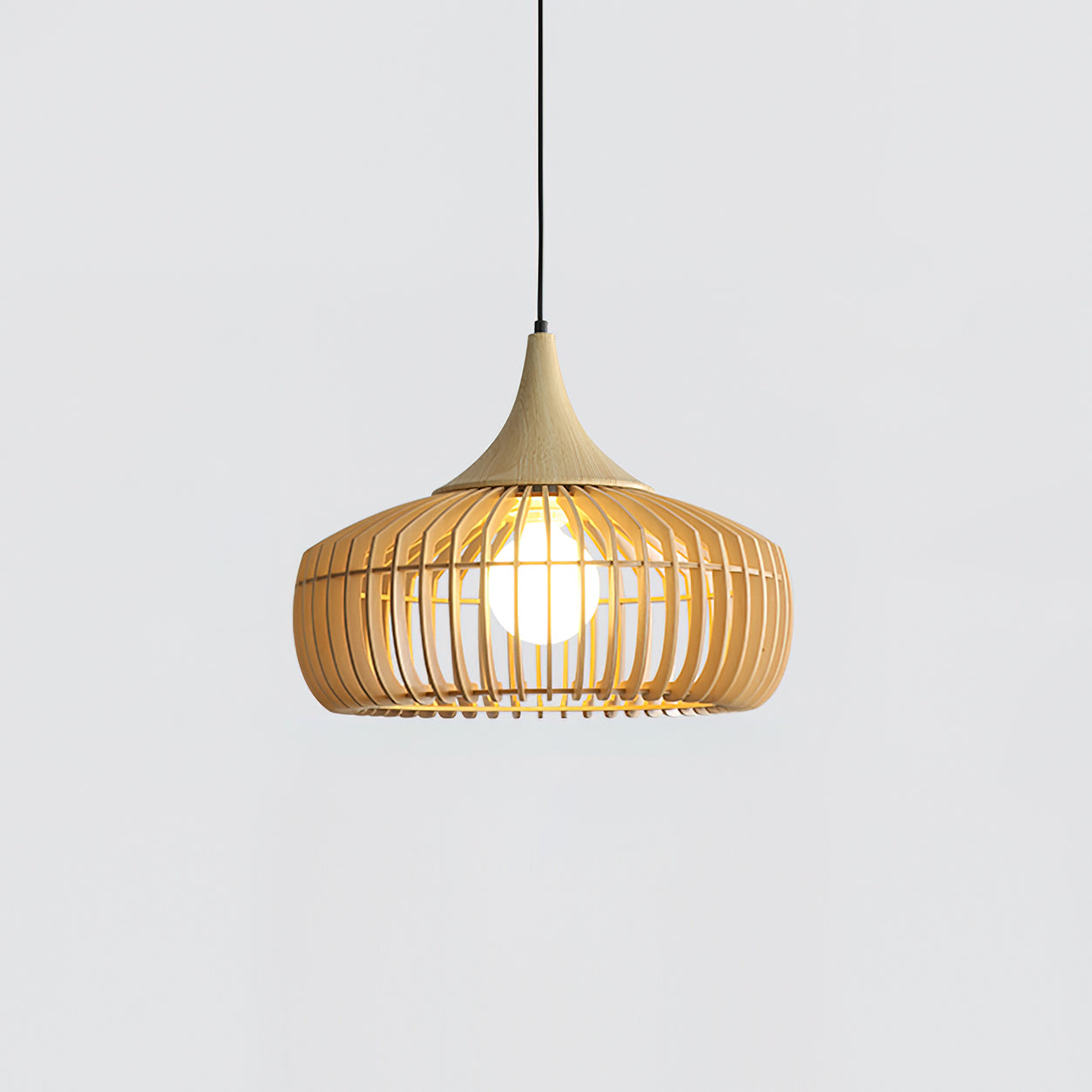 Natural Bamboo Rattan Pendant Light with Adjustable Height | Stylish Hanging Lights for Kitchen Island Decor 8