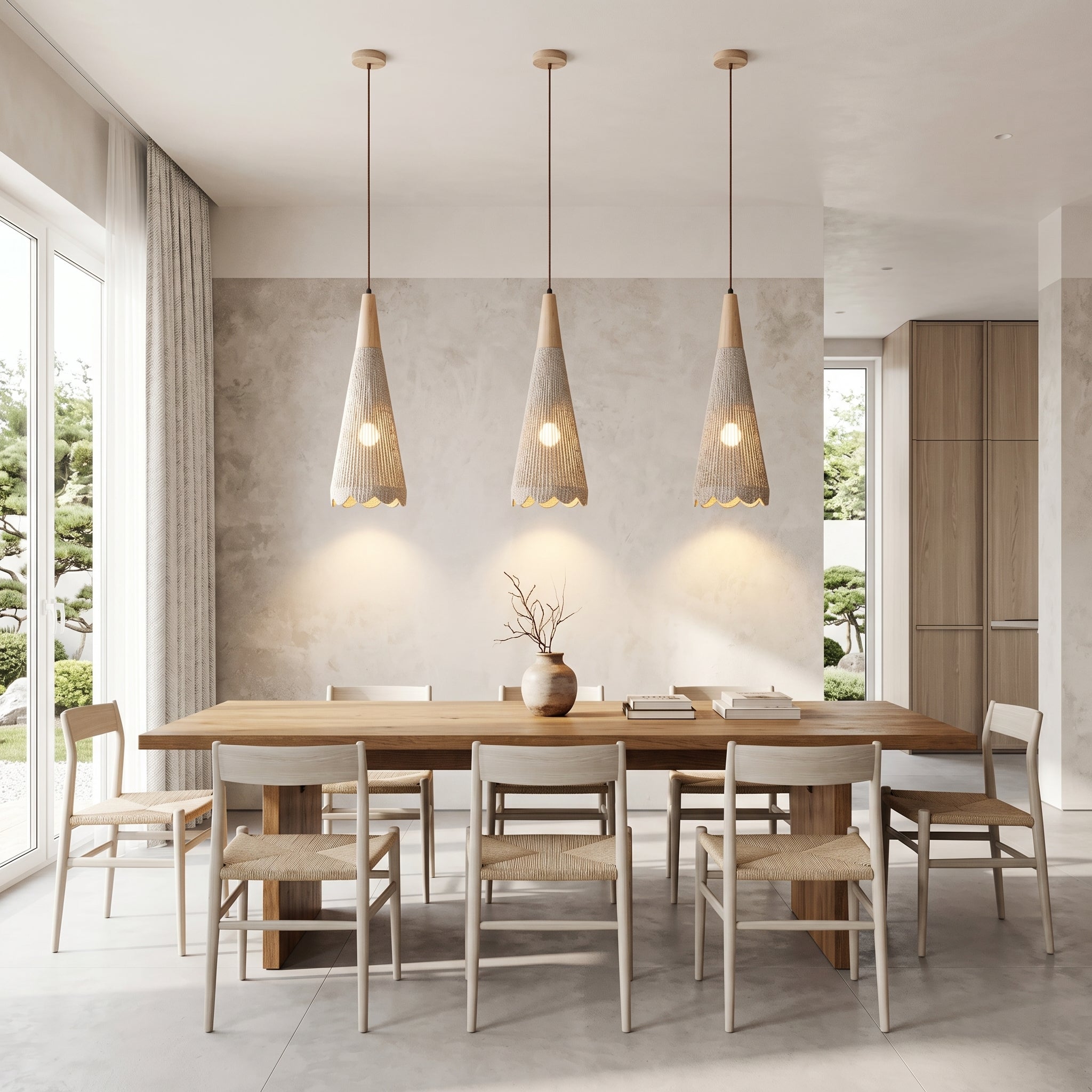 Natural Glow Textured Pendant Light | 3 Sizes | Beige