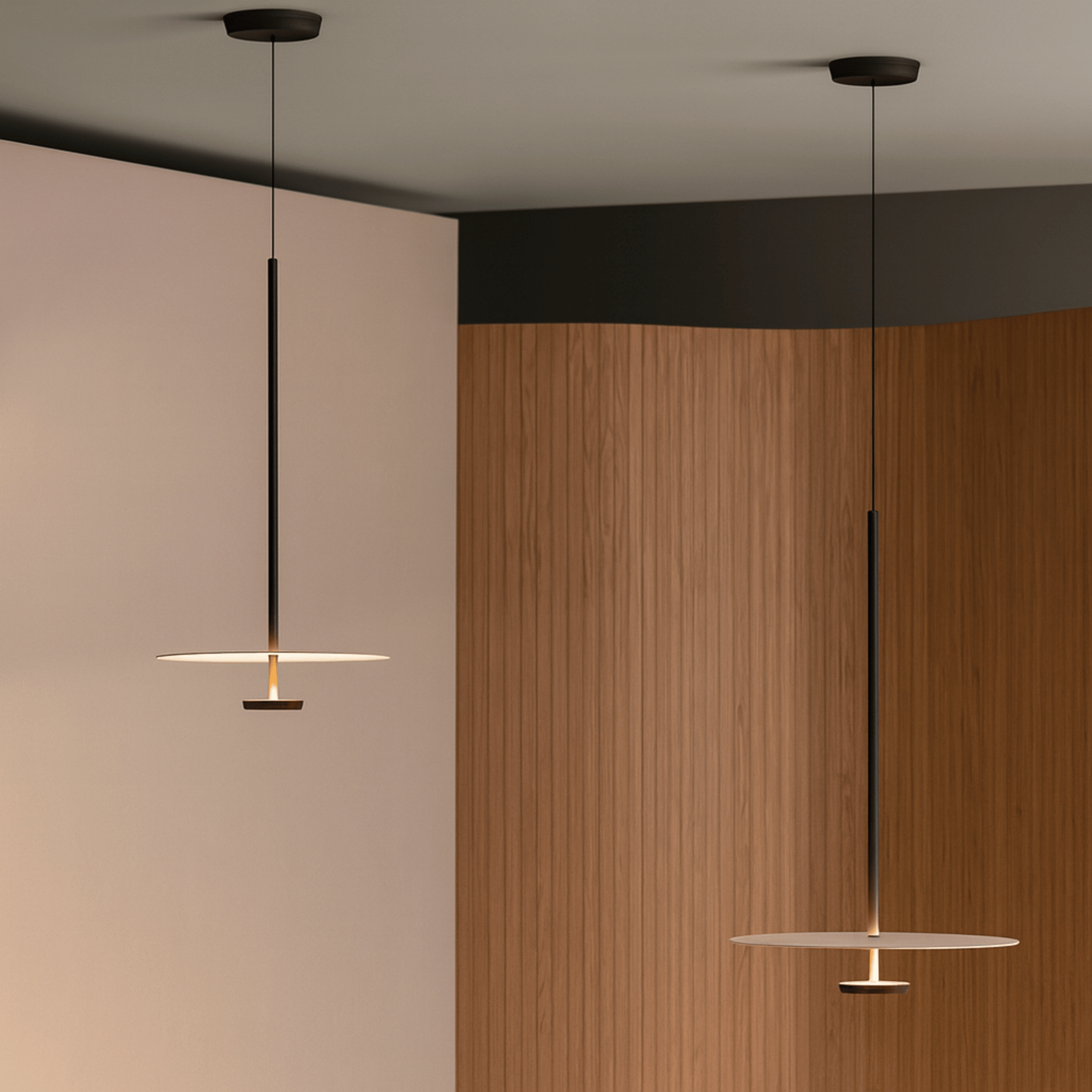 Nordic Black Saucer Pendant Light | Small/Large | Layered Disc