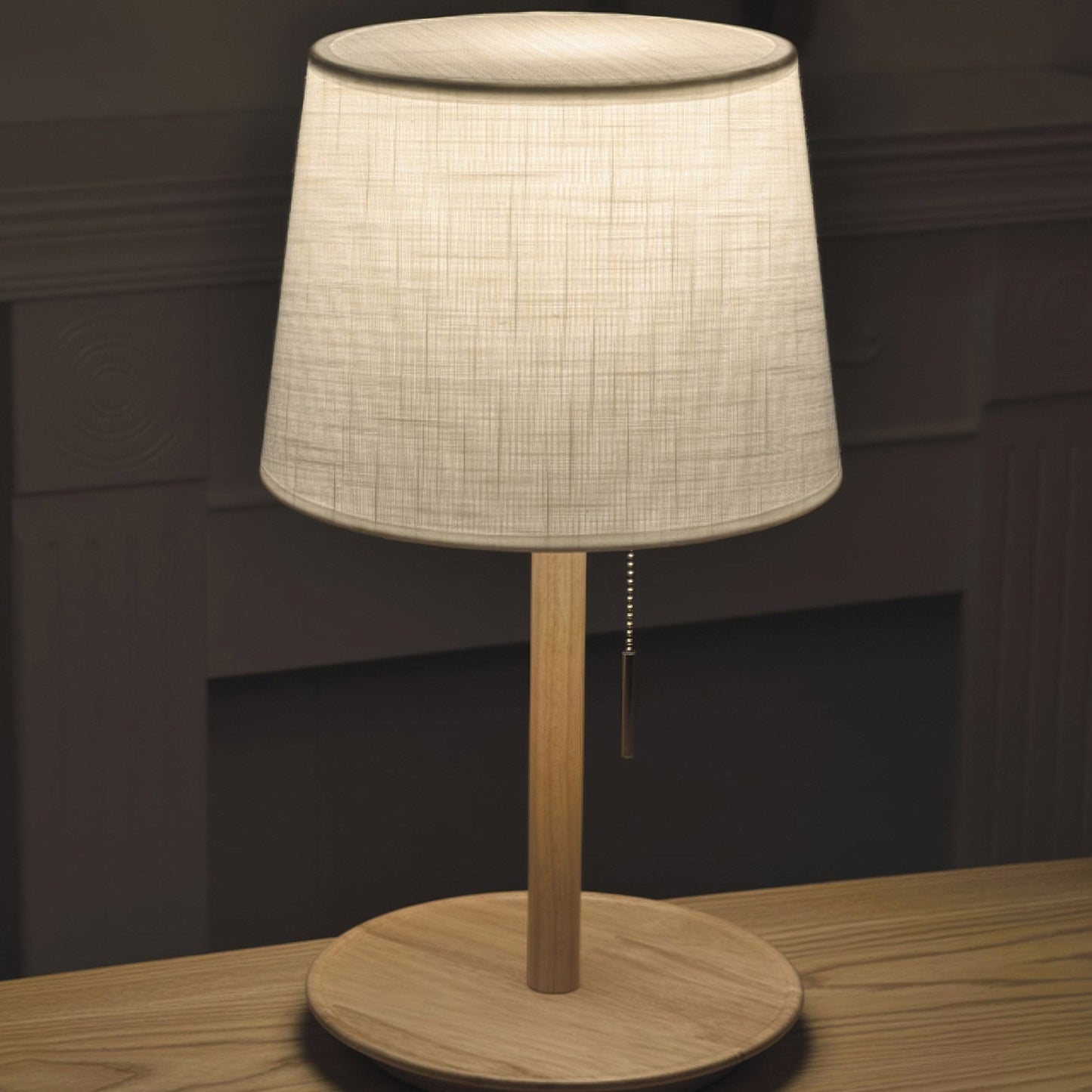 Nordic Walnut Floor Lamp with Elegant Fabric Shade & Soft LED Light for Cozy Ambiance 9