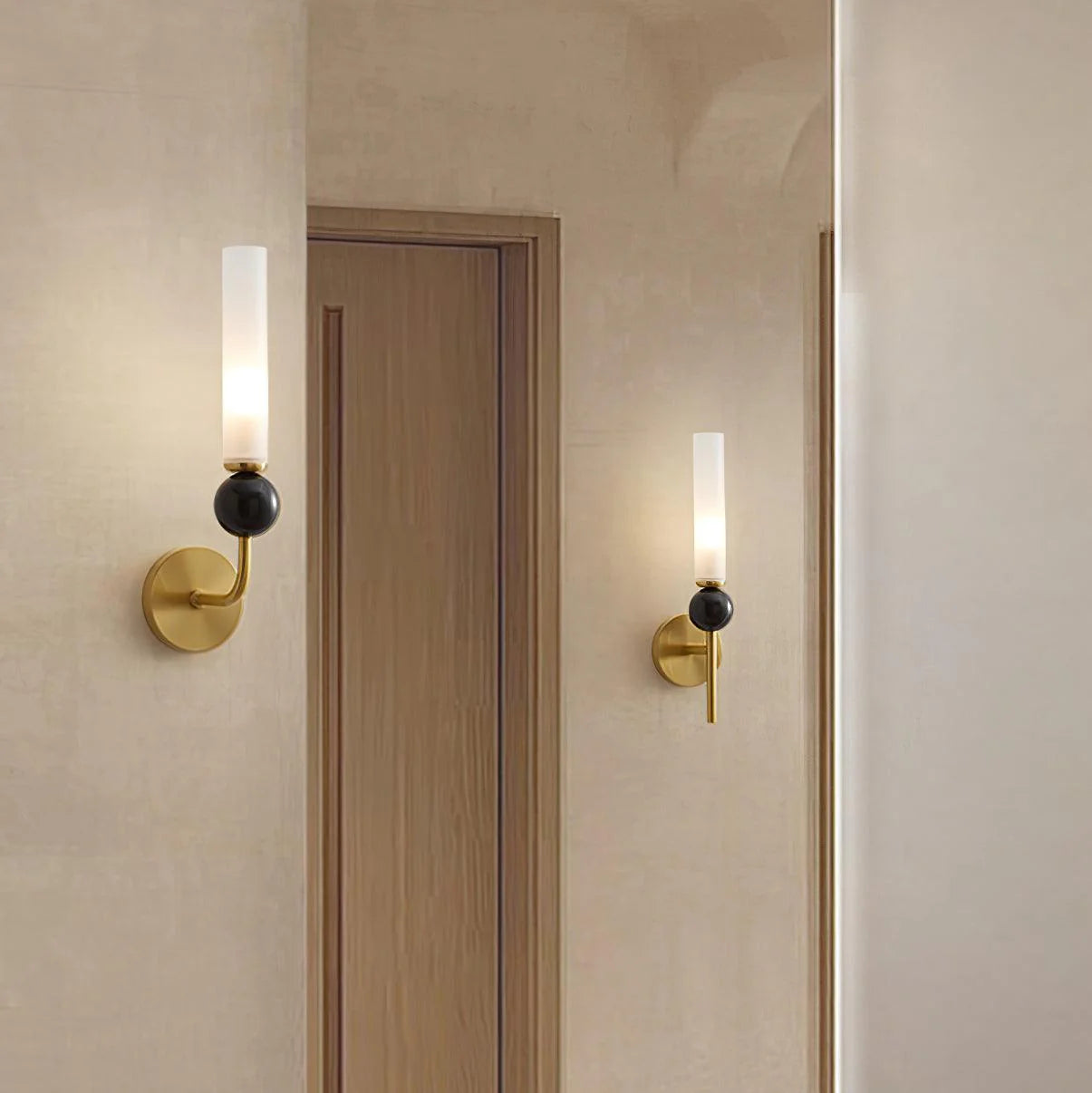 Edge Modern Marble Brass Acrylic Vertical Wall Lamp Living Room Bedroom
