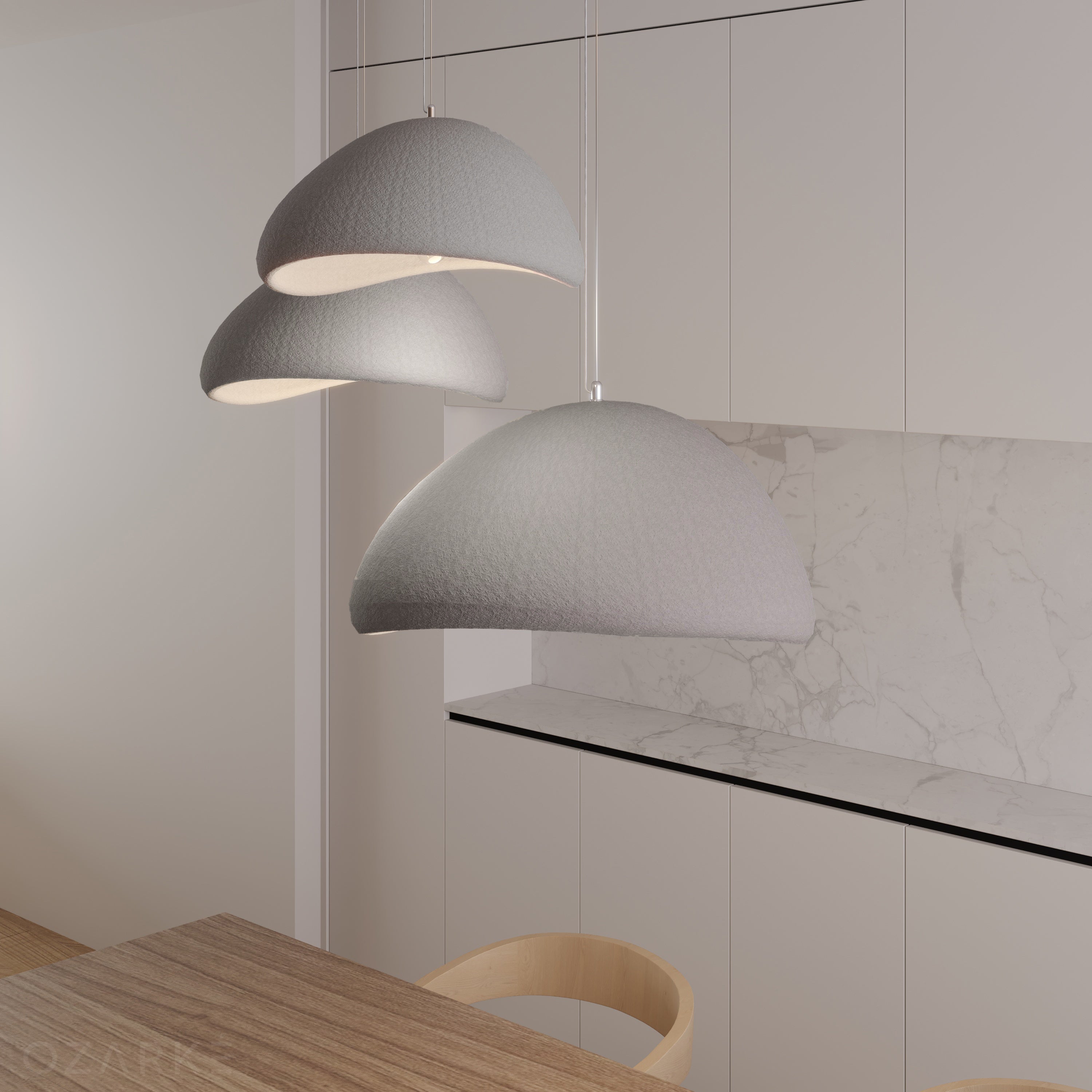 Blomo Wabi Sabi Organic Pendant Light | 30-80cm | White/Gray
