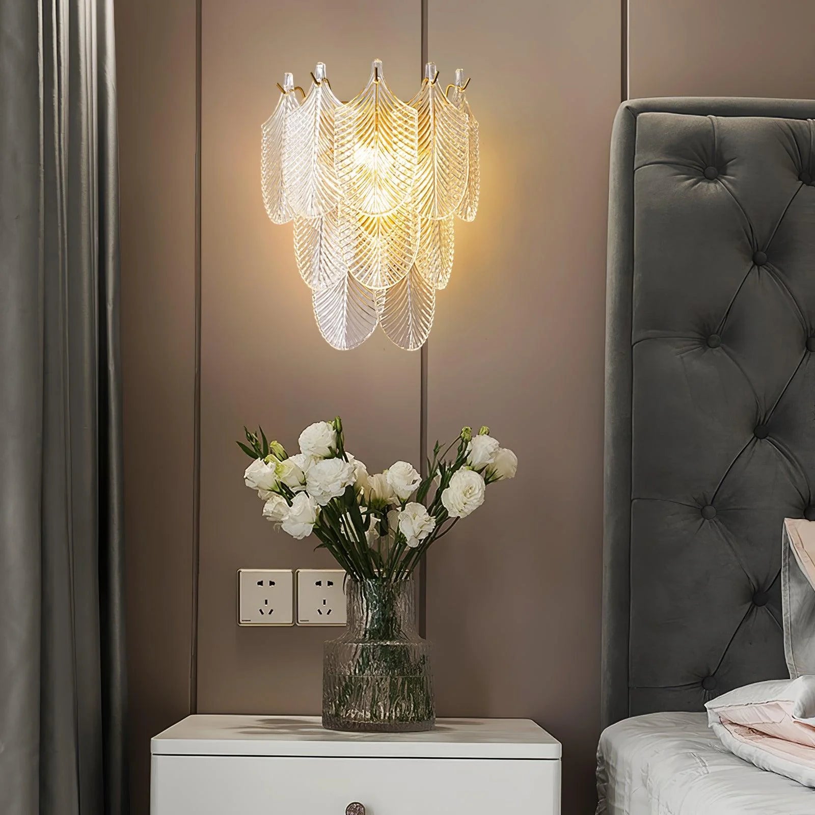 Marilyn Cottage Brass Glass Metal Wall Lamp Living Room Bedroom